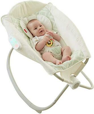 Fisher-Price Deluxe Auto Rock 'n Play Sleeper with SmartConnect, Green/White