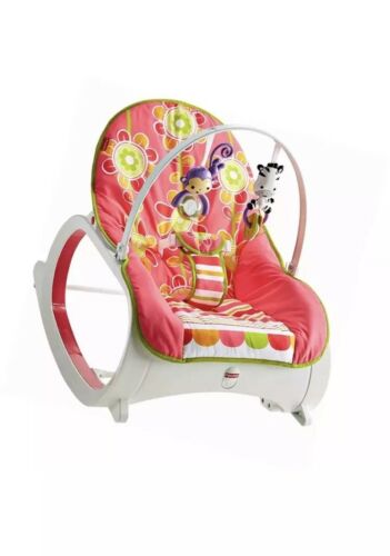 Fisher-Price Infant-to-Toddler Rocker, Floral Confetti, Pink, Brand New