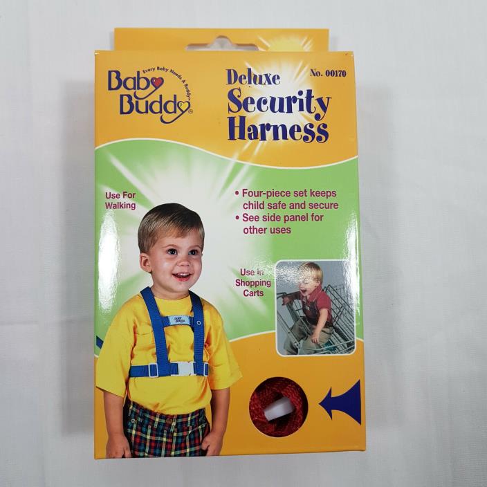 Baby Buddy Deluxe Security Harness - Red - Multiple use safety walking carts NEW