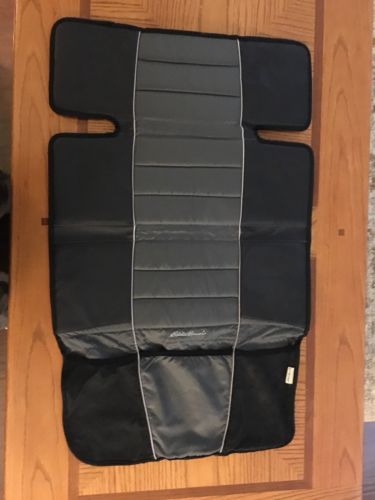 Eddie Bauer Universal High Back Car Seat Protector.  Black/Gray. W/Two Pockets
