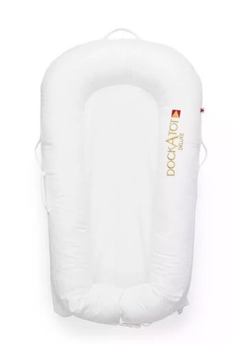 DockATot Deluxe+ Dock Pristine White - The All in One Baby Lounger, Portable and