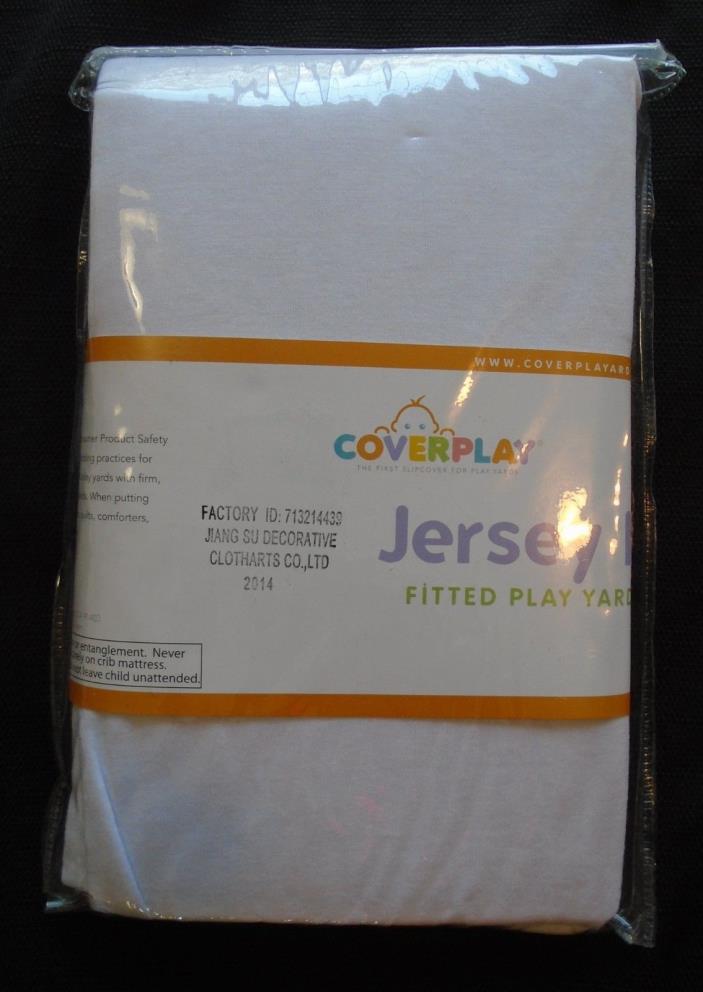 NEW White Coverplay Jersey Knit Fitted Play Yard Sheet Fits Most Standard