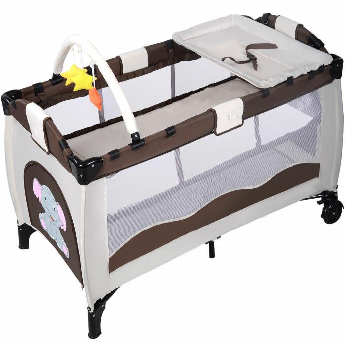 Baby Crib Travel Playpen Bed Bassinet Infant Playard Foldable Portable Pack Bag