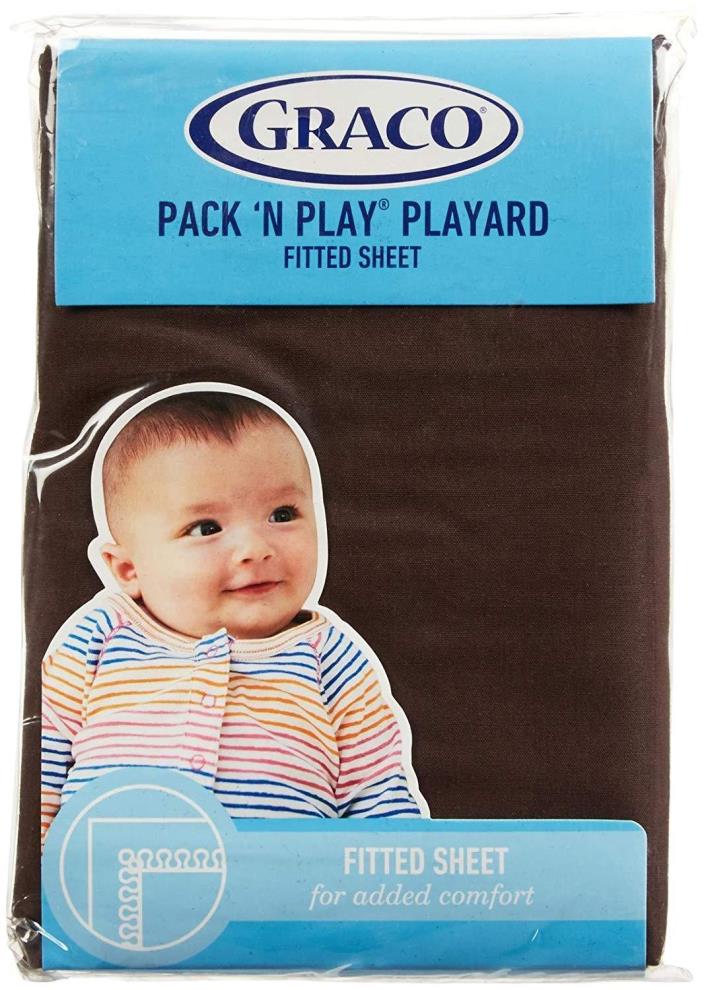 Graco Pack 'N Play Playard Fitted Sheet Chocolate Brown New