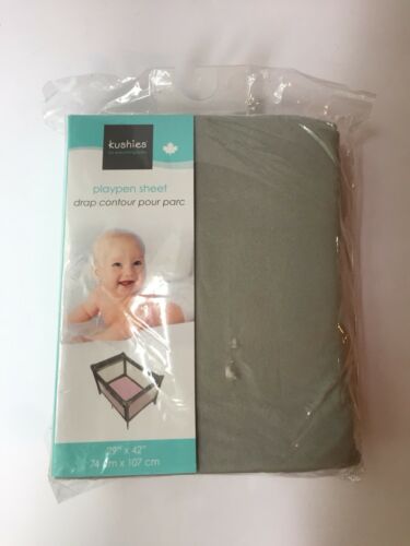 Kushies Portable Play Pen Fitted Flannel Sheet, Grey