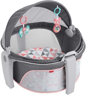 Fisher-Price On-The-Go Baby Dome, Rosy Windmill Grey/Pink