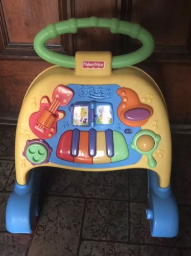 FISHER PRICE BRILLIANT BASICS MUSICAL ACTIVITY WALKER 2 IN 1