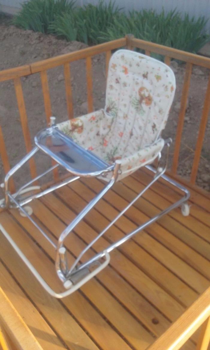 Baby walker bouncer seat antique vintage retro highchair stroller infant baby