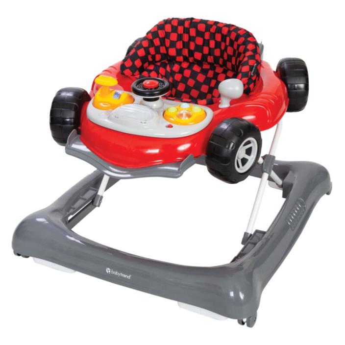 Baby Walker Activity Car 6 Songs Lights & Car Sounds Padded Seat Adjustable Hght