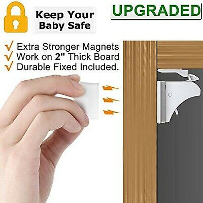 Child Safety Magnetic Cabinet Locks - VMAISI 4 Pack Adhesive Baby Proofing Ca...