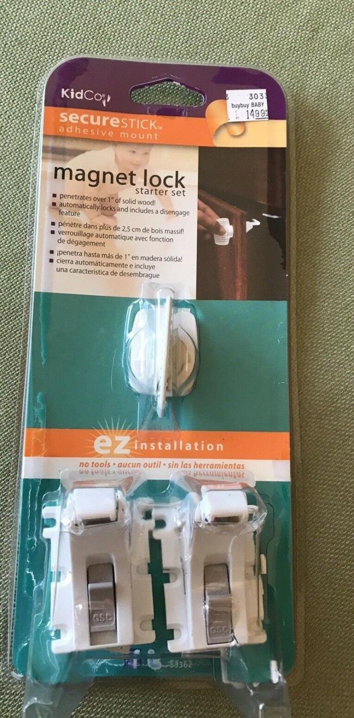 KIDCO Secure Stick adhesive mount Magnet Lock Starter Set #S3362