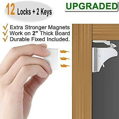 Baby Proofing Magnetic Cabinet Locks Child Safety - VMAISI 12 Pack Children P...