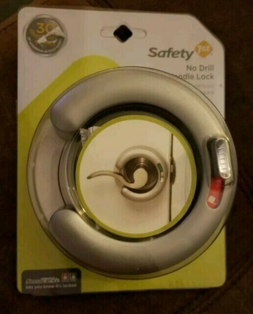 Safety 1St No Drill Door Lever Handle Lock Child Kids Baby Security Protection