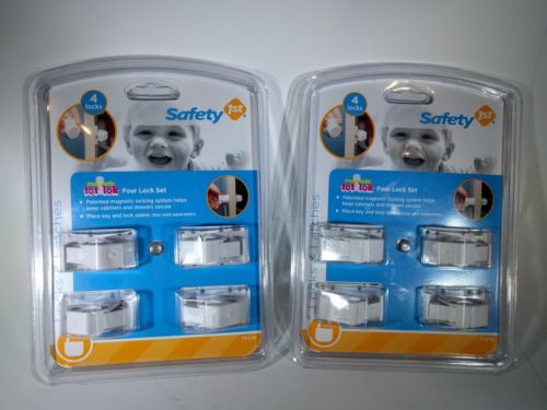 Safety 1st Magnetic Tot Lok Two 4 Pack Lot Cabinet And Drawers Locks Child Proof