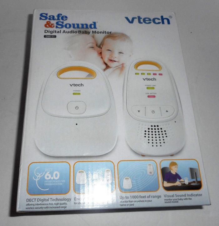 NEW Vtech Communications Safe and Sound Digital Baby Audio Monitor DM111  *LQQK*