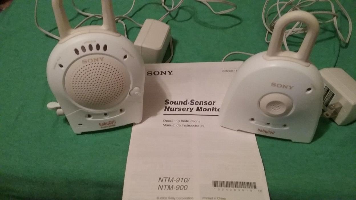 Sony 900 MHz Sound Sensor Baby Call Nursery Monitor Rechargeable NTM-910