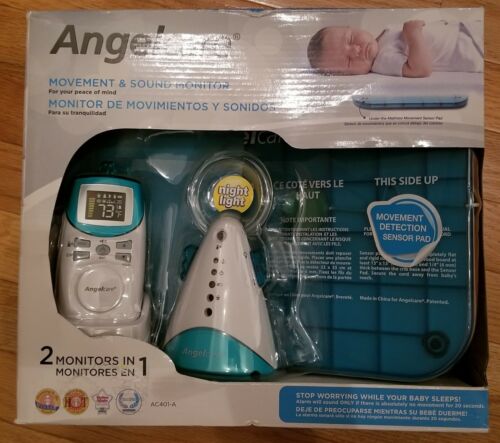 Angelcare Movement and Sound Monitor Aqua/White - AC401-A