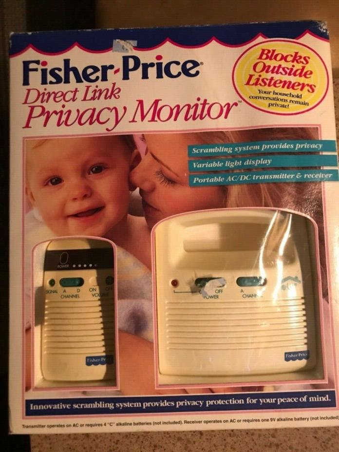 Vintage Fisher Price Direct Link Baby Privacy Monitor Model 71566 w/ AC Adaptors