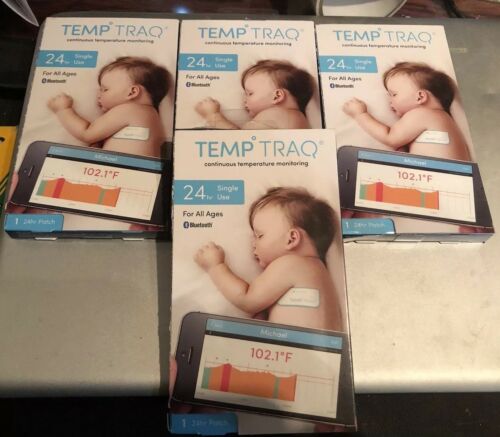 4 Pks Temp Traq 24 Hr Single Use Patch Temperature Fever Monitor New...Z14