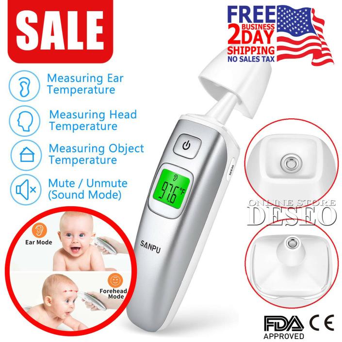 Digital Ear and Forehead Thermometer Medical Infrared Temperature For All Ages