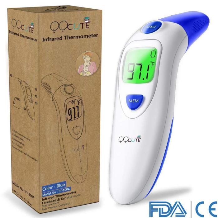 QQCute Digital Infrared Forehead and Ear Thermometer