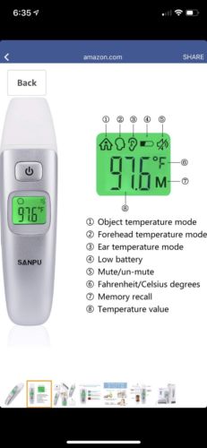 SANPU Digital Medical Infrared Forehead and Ear Thermometer for Baby,Kids Adults