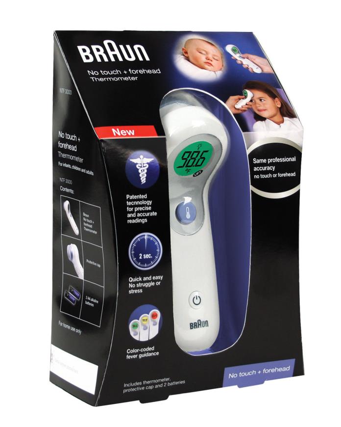 Braun NTF3000 Braun No Touch Plus Forehead Thermometer Quick & Easy NEW