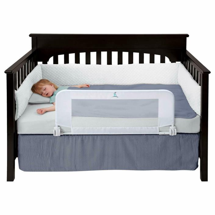 Convertible Baby Crib Rail Guard Toddler Bed Safety With Reinforced Anchor New