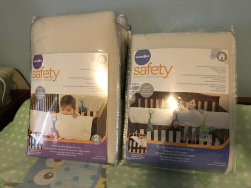 BABIES R US SOFT IVORY SAFETY BED CRIB FRONT/SIDE RAIL COVER TEETHING PROTECTOR