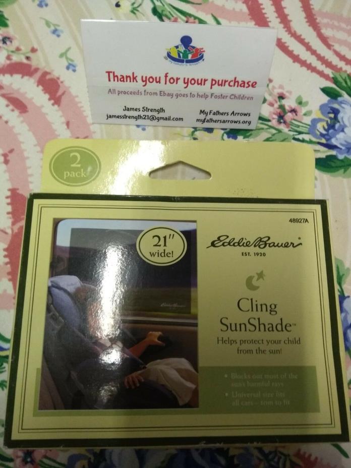 Eddie Bauer Cling Sun Shade 2 Pack Protect Child From Sun Rays B4