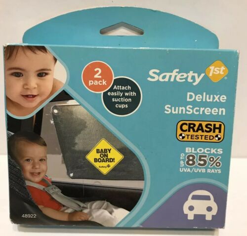 Safety 1st- 2 Pack Deluxe Sunscreen Block 85% UVA/UVB Rays Crash Tested New