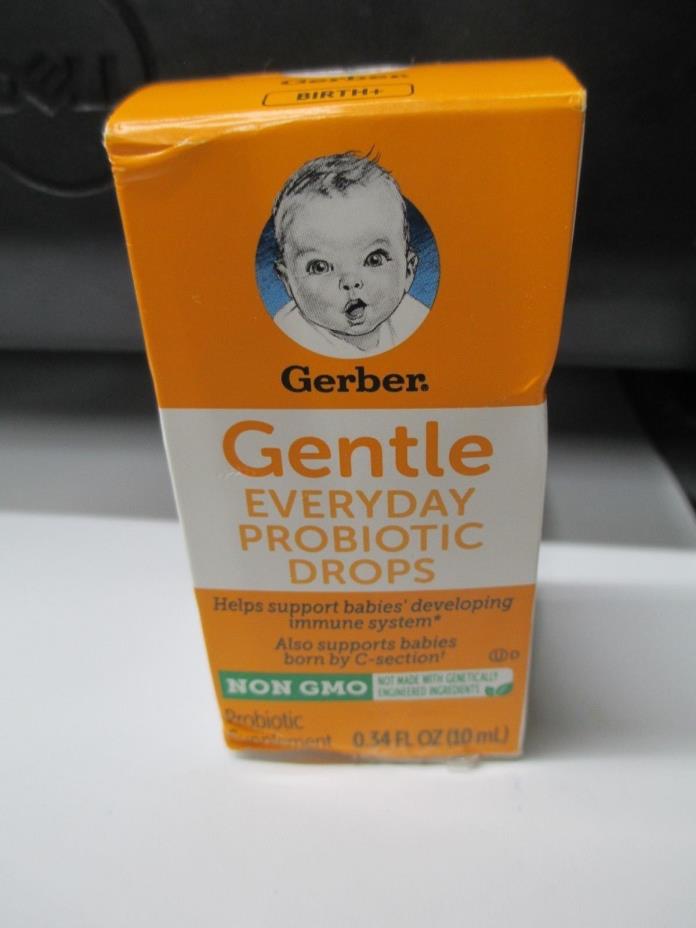 Gerber Gentle Everyday Probiotic Drops Supplement 0.34 oz / 10ml Exp 5/14/2019