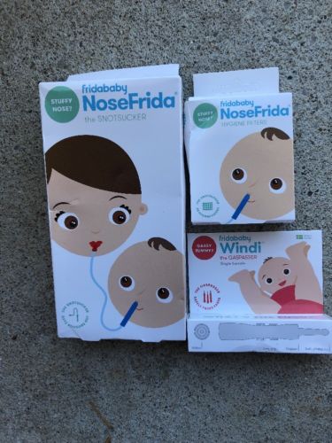 Fridababy Nose Frida snot sucker w filters & Windi (gaspasser) sample NIP