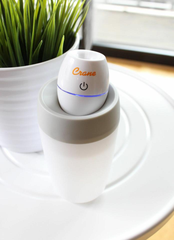 Crane Cool Mist Travel Humidifier White