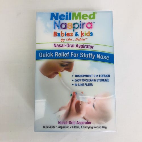 Neil Med Naspira Nasal-Oral Aspirator kit + 1x NasaBulb for Babies & Kids NEW