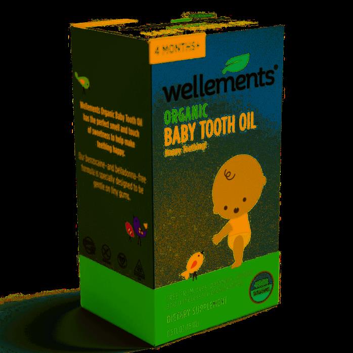 WELLEMENTS Organic Baby Tooth Oil 0.5 Fl Oz Free From Dyes Parabens Alcohol