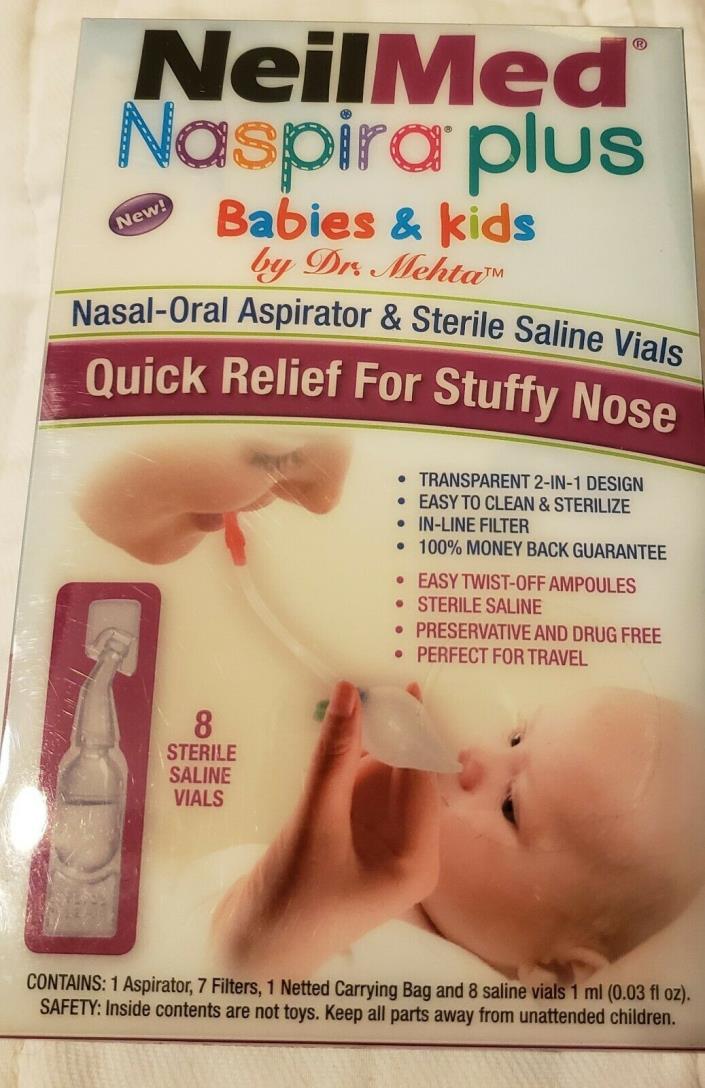NeilMed Naspira Plus Nasal-Oral Aspirator + Saline Vials