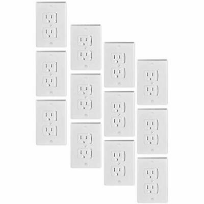 Universal White 12-Pack Self-Closing Electrical Light Switch Outlet Covers Baby