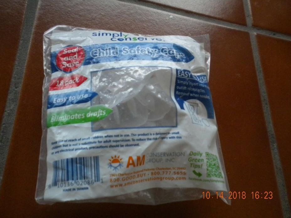 Child Safety Caps White Opaque Plastic Pack of 18 by Simply Conserve