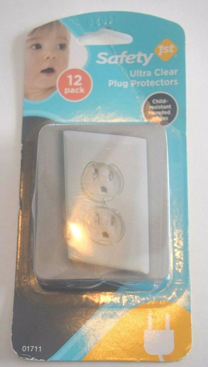 Safety 1st Pack of 12 Ultra Clear Plug Protectors Electrical Shock NEW Sealed