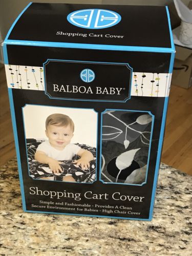 Balboa Baby Shopping Cart Cover Black White Leaf