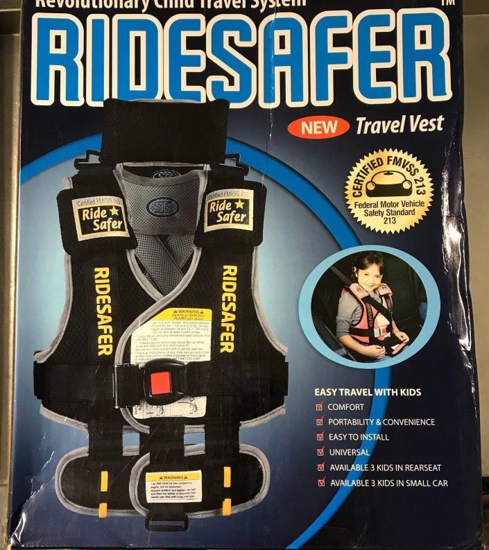 Ride Safer Travel Vest, Small Grey w/Tether and Neck Pillow RS2GEN3