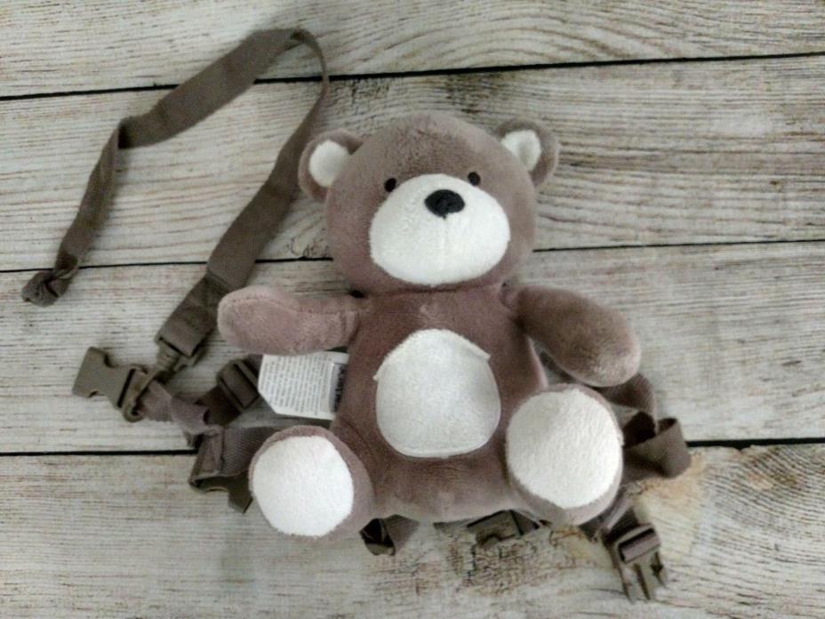 Carter's Kids Unisex Brownish Gray Teddy Bear Safety Harness Backpack Doll VGC