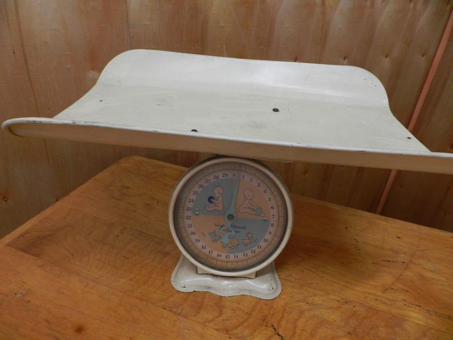 Vintage Scale,  Infant Scale, Ounce and Pounds, Unmarked,