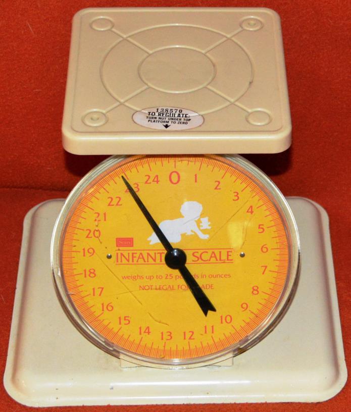 VINTAGE Sears Infant Baby Scale Weighs to 25 Pounds By Ounce NOT legal for trade
