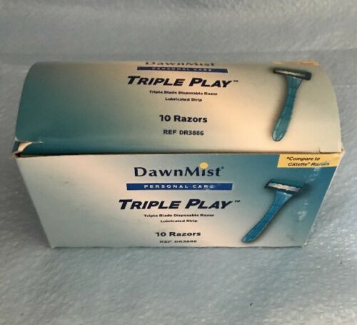 Dukal DR3886 Dawn Mist Triple Play Disposable Razor - box of 10