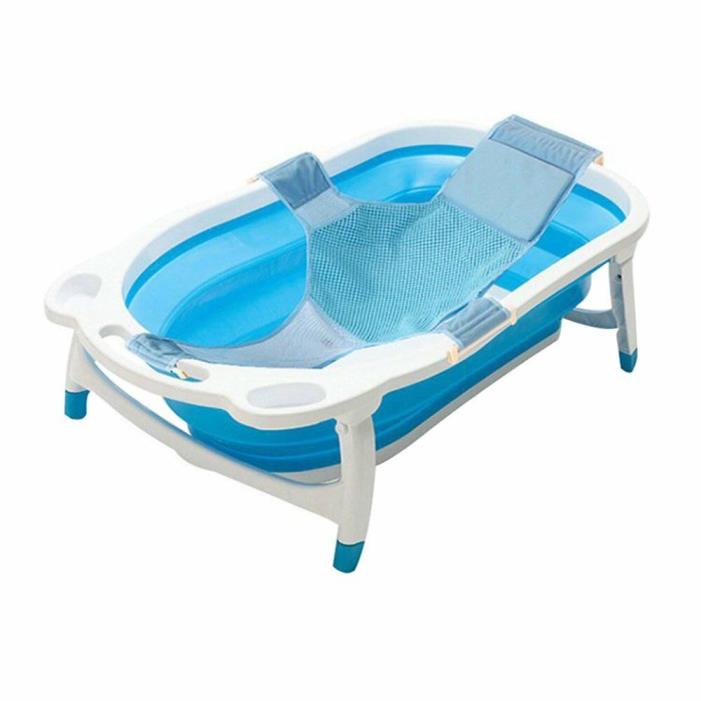 Kidsmile Baby Bathtub Portable Collapsible Bathing Tub with Non-Slip Mat, Folds