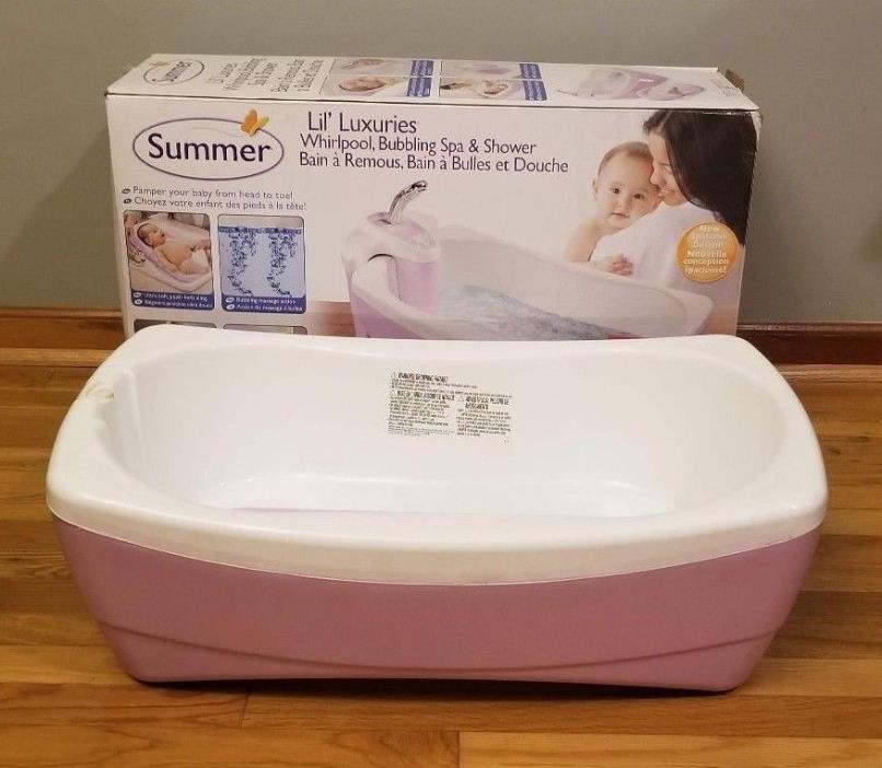 Summer Lil Luxuries Whirlpool Bubbling Bath Spa Shower Infant Tub NO SLING