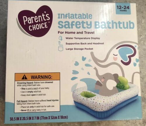 NEW Inflatable Safety Bathtub for Home or Travel  by Parents Choice 12-24 Months