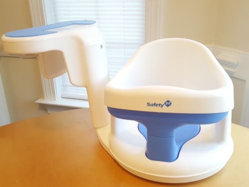 Safety First 1st Tub Side Swivel Baby Bath Tub Seat Chair Ring Bathtub White